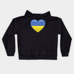 Ukraine Flag Heart Kids Hoodie